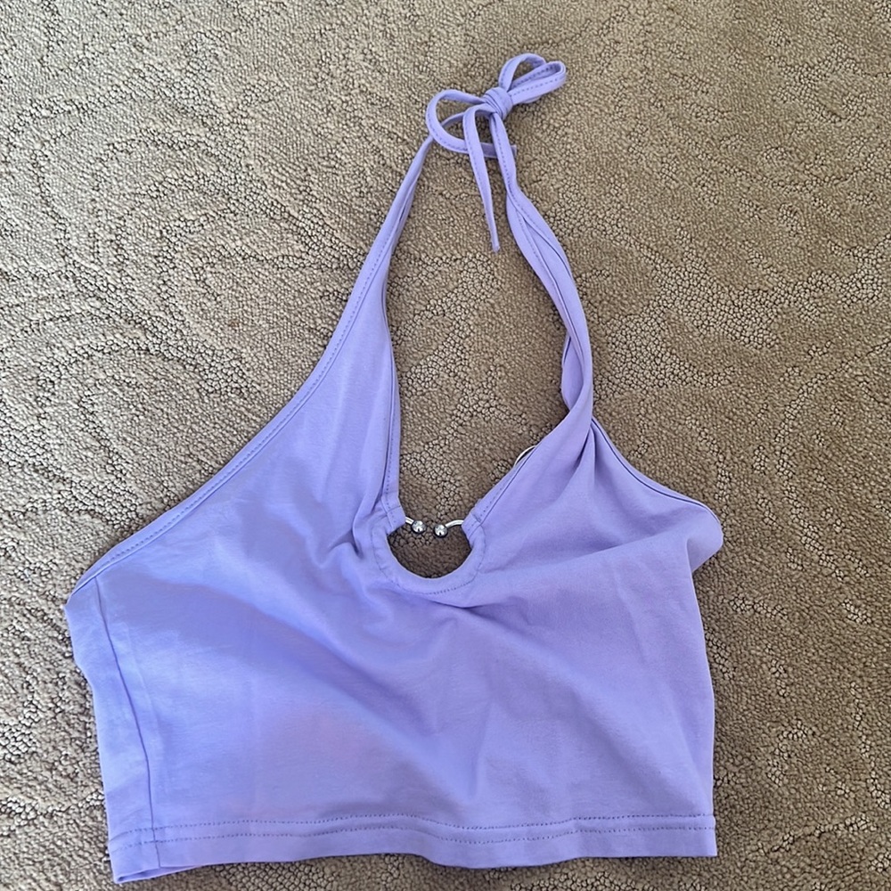 Purple halter top